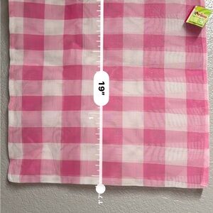 Pink and White Checkered Fabric XL Mesh Grocery Bag